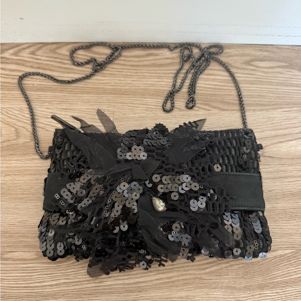 Chic Black Sequin Mini Bag NEW